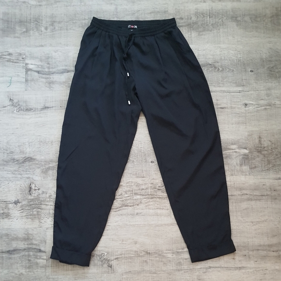 Black Drawstring Jogger Pants - Picture 2 of 9